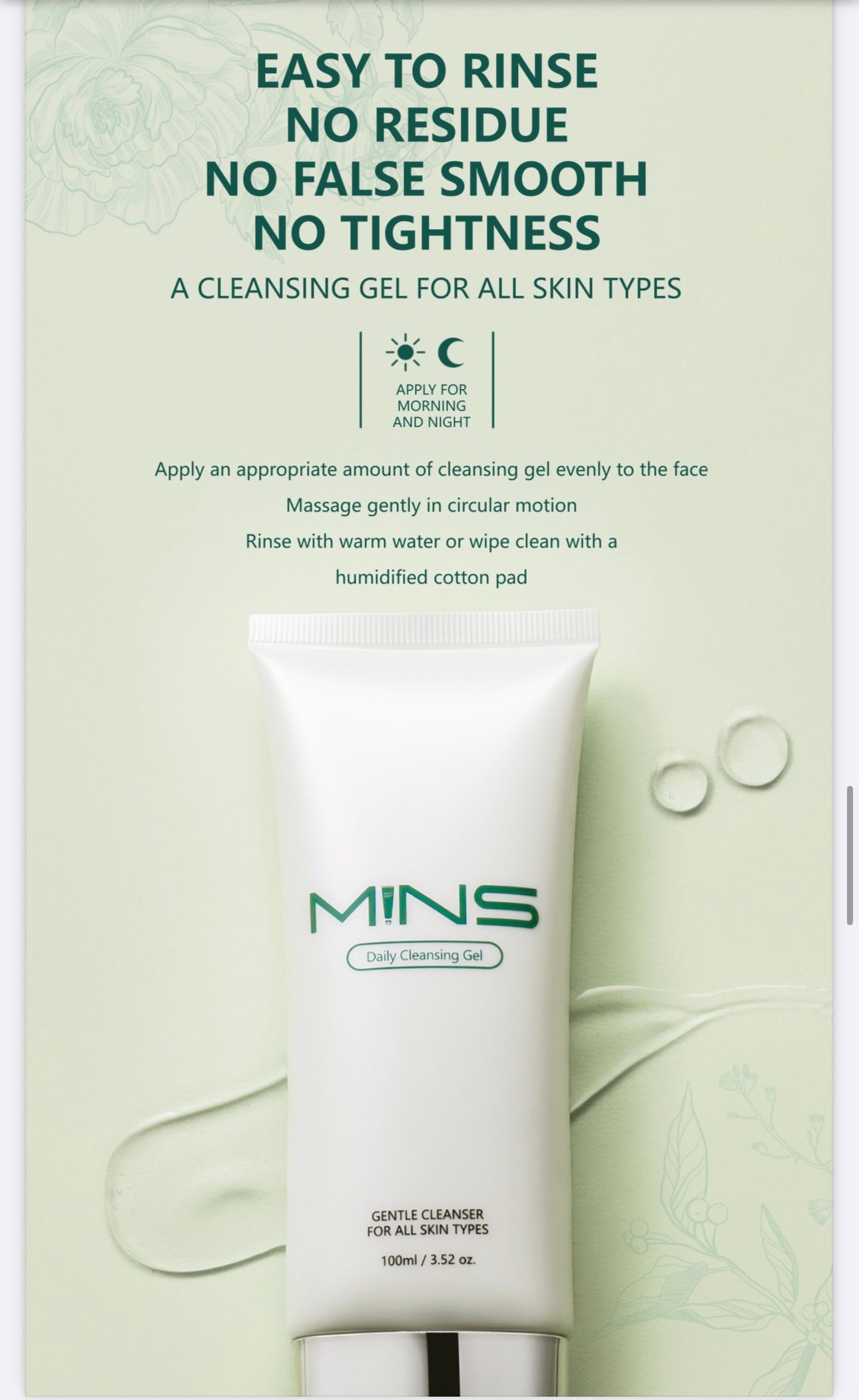 MINS Daily Cleansing Gel and Toner Pads