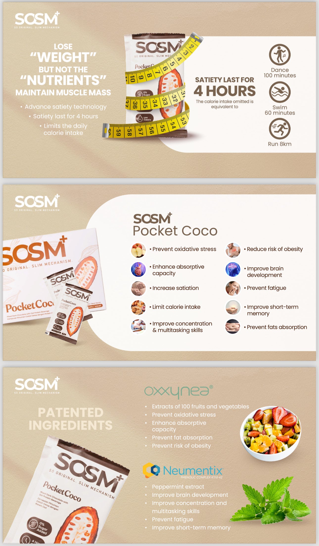 SOM1 SOSM PocketCoco Protein Shake for Weight & Fat Loss, Meal replacement