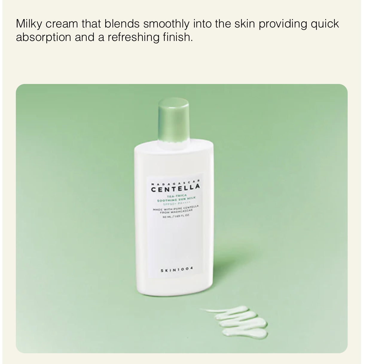 SKIN1004 TEA-TRICA SOOTHING SUN MILK SUNSCREEN SPF50+ PA++++