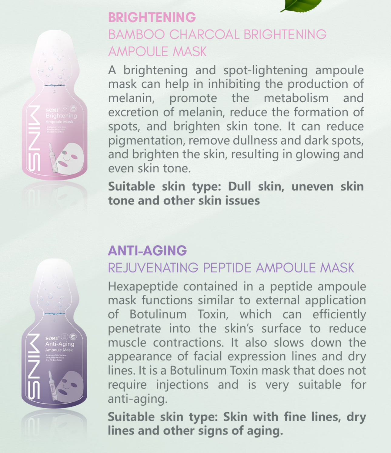 MINS Silk Water Ampoule Mask Series